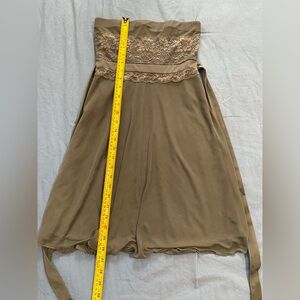 Strapless Lace Waist gray Dress